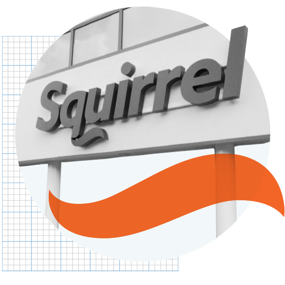 Sign with the Squirrel logo