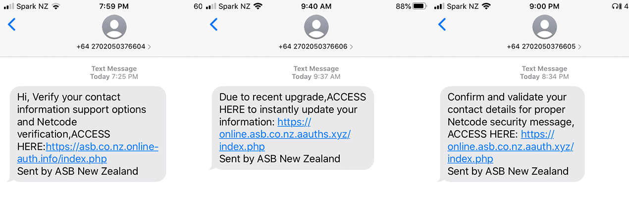 text fraud example