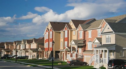 Row of houses in a suburb