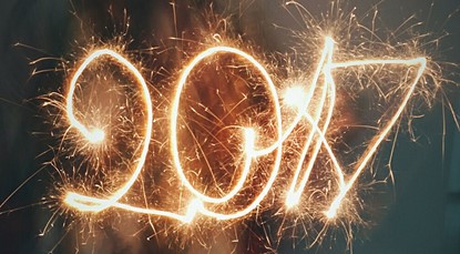 2017 written with sparklers