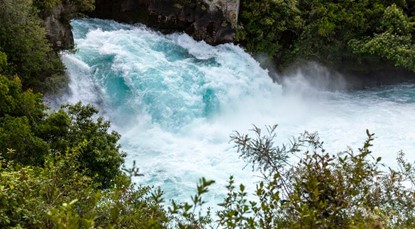Waterfall through regional New Zealand