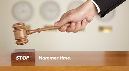 Auction hammer, stop hammer time