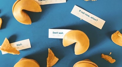 Fortune cookies with various messages