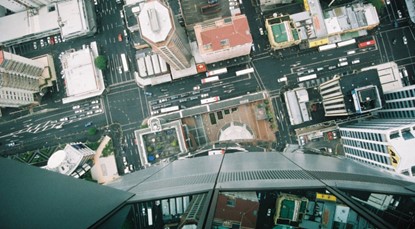 Looking down at Auckland central